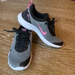 Nike Flex Experience Running Shoes, Gray Black Pink - Size 8